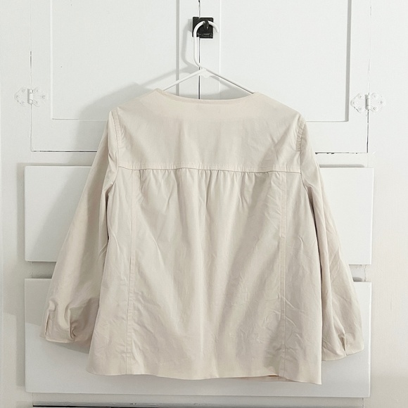 DKNY Zip Front Jacket with Pockets in Light Beige Size 12 - Picture 4 of 5